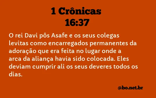 1 Crônicas 16:37 NTLH