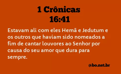 1 Crônicas 16:41 NTLH