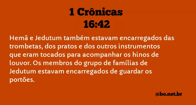 1 Crônicas 16:42 NTLH