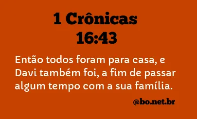 1 Crônicas 16:43 NTLH