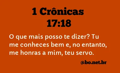 1 Crônicas 17:18 NTLH