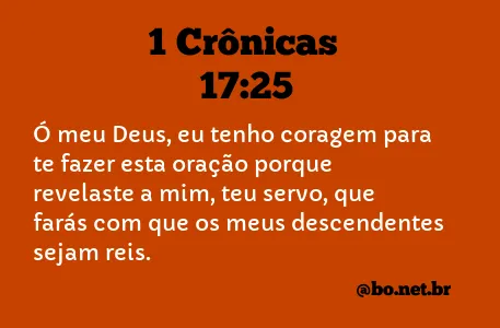 1 Crônicas 17:25 NTLH