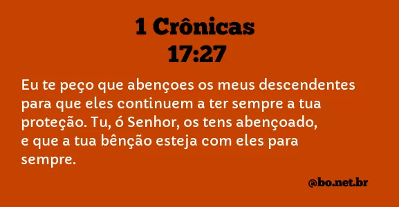 1 Crônicas 17:27 NTLH
