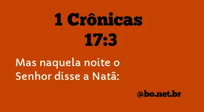 1 Crônicas 17:3 NTLH