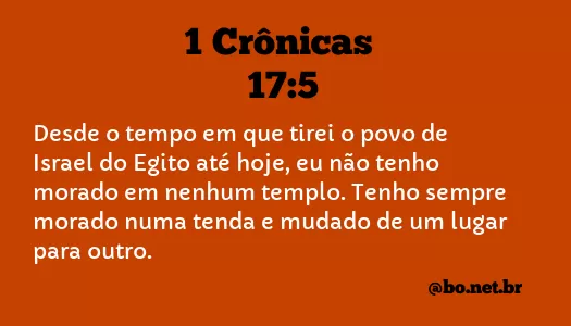 1 Crônicas 17:5 NTLH