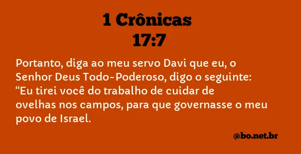 1 Crônicas 17:7 NTLH