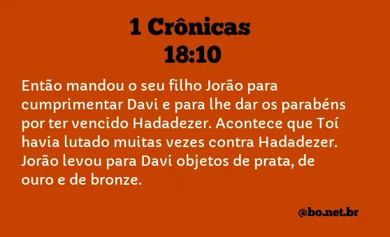 1 Crônicas 18:10 NTLH