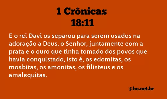 1 Crônicas 18:11 NTLH