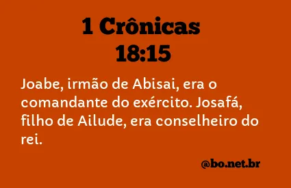 1 Crônicas 18:15 NTLH