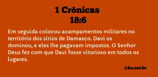 1 Crônicas 18:6 NTLH