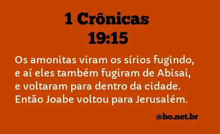 1 Crônicas 19:15 NTLH