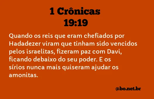 1 Crônicas 19:19 NTLH