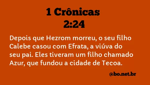 1 Crônicas 2:24 NTLH