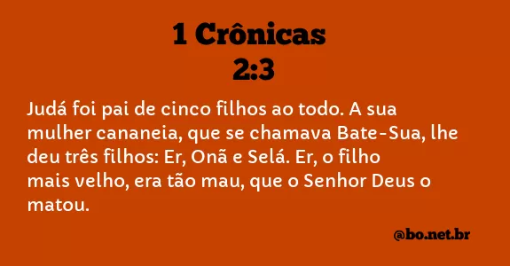 1 Crônicas 2:3 NTLH