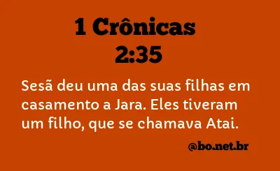 1 Crônicas 2:35 NTLH