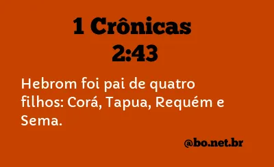 1 Crônicas 2:43 NTLH