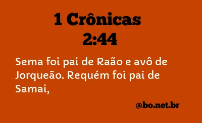 1 Crônicas 2:44 NTLH