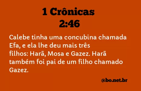 1 Crônicas 2:46 NTLH