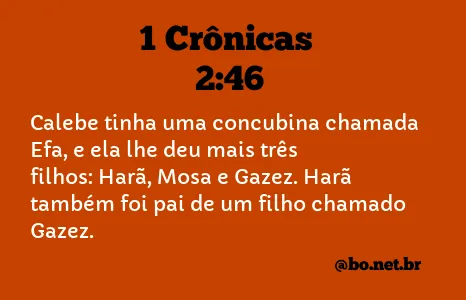 1 Crônicas 2:46 NTLH