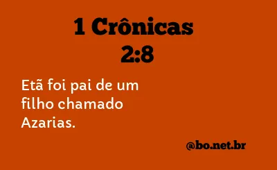 1 Crônicas 2:8 NTLH