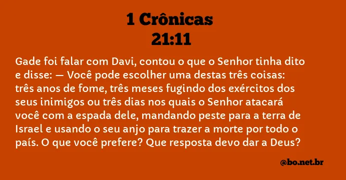 1 Crônicas 21:11 NTLH