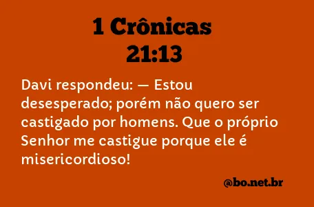 1 Crônicas 21:13 NTLH