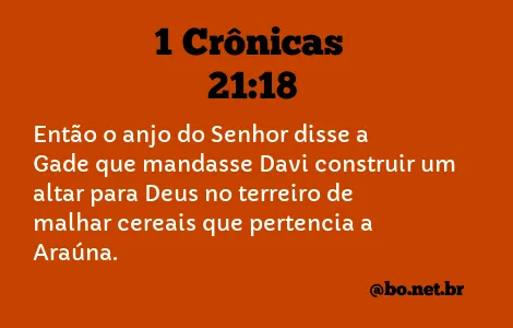 1 Crônicas 21:18 NTLH