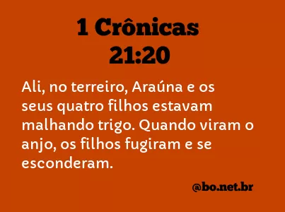 1 Crônicas 21:20 NTLH