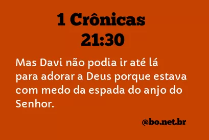 1 Crônicas 21:30 NTLH