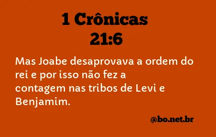 1 Crônicas 21:6 NTLH