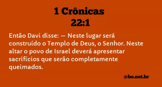 1 Crônicas 22:1 NTLH