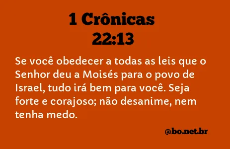 1 Crônicas 22:13 NTLH