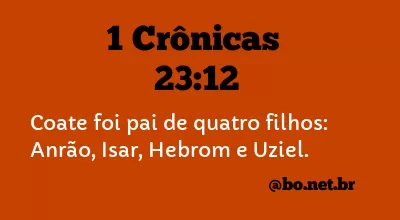 1 Crônicas 23:12 NTLH