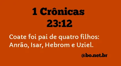 1 Crônicas 23:12 NTLH