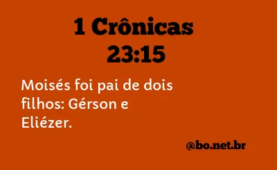 1 Crônicas 23:15 NTLH