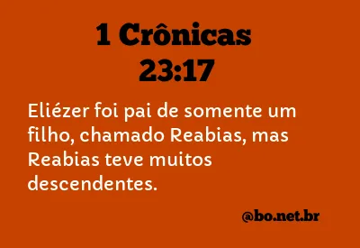 1 Crônicas 23:17 NTLH