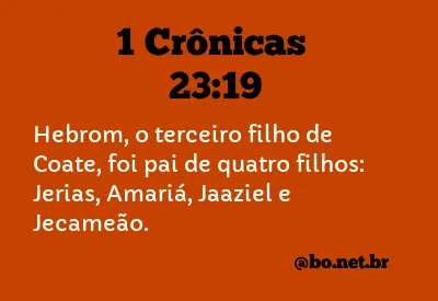 1 Crônicas 23:19 NTLH