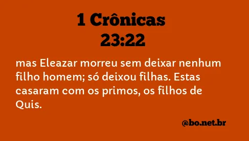 1 Crônicas 23:22 NTLH