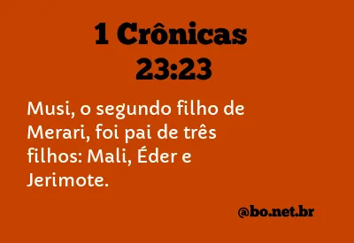 1 Crônicas 23:23 NTLH