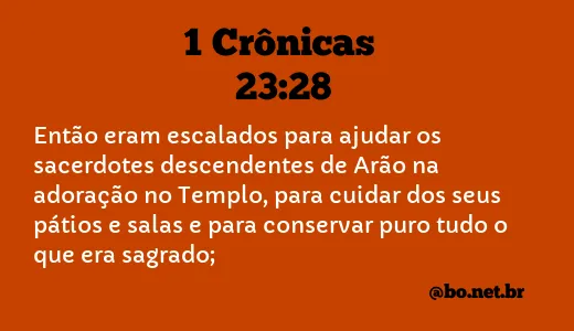 1 Crônicas 23:28 NTLH