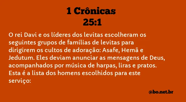 1 Crônicas 25:1 NTLH