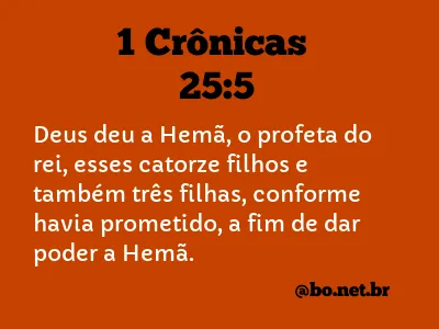 1 Crônicas 25:5 NTLH