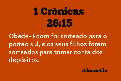 1 Crônicas 26:15 NTLH