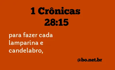 1 Crônicas 28:15 NTLH