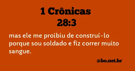 1 Crônicas 28:3 NTLH