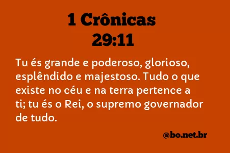 1 Crônicas 29:11 NTLH