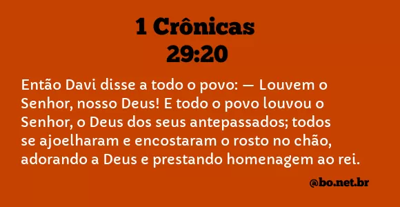 1 Crônicas 29:20 NTLH