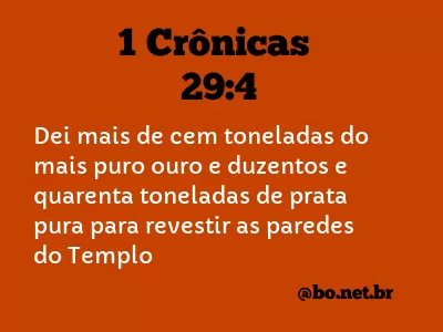 1 Crônicas 29:4 NTLH