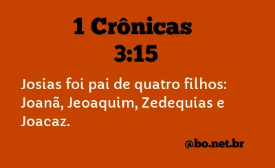 1 Crônicas 3:15 NTLH