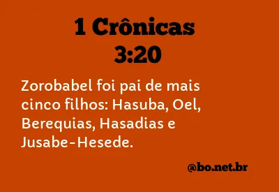 1 Crônicas 3:20 NTLH